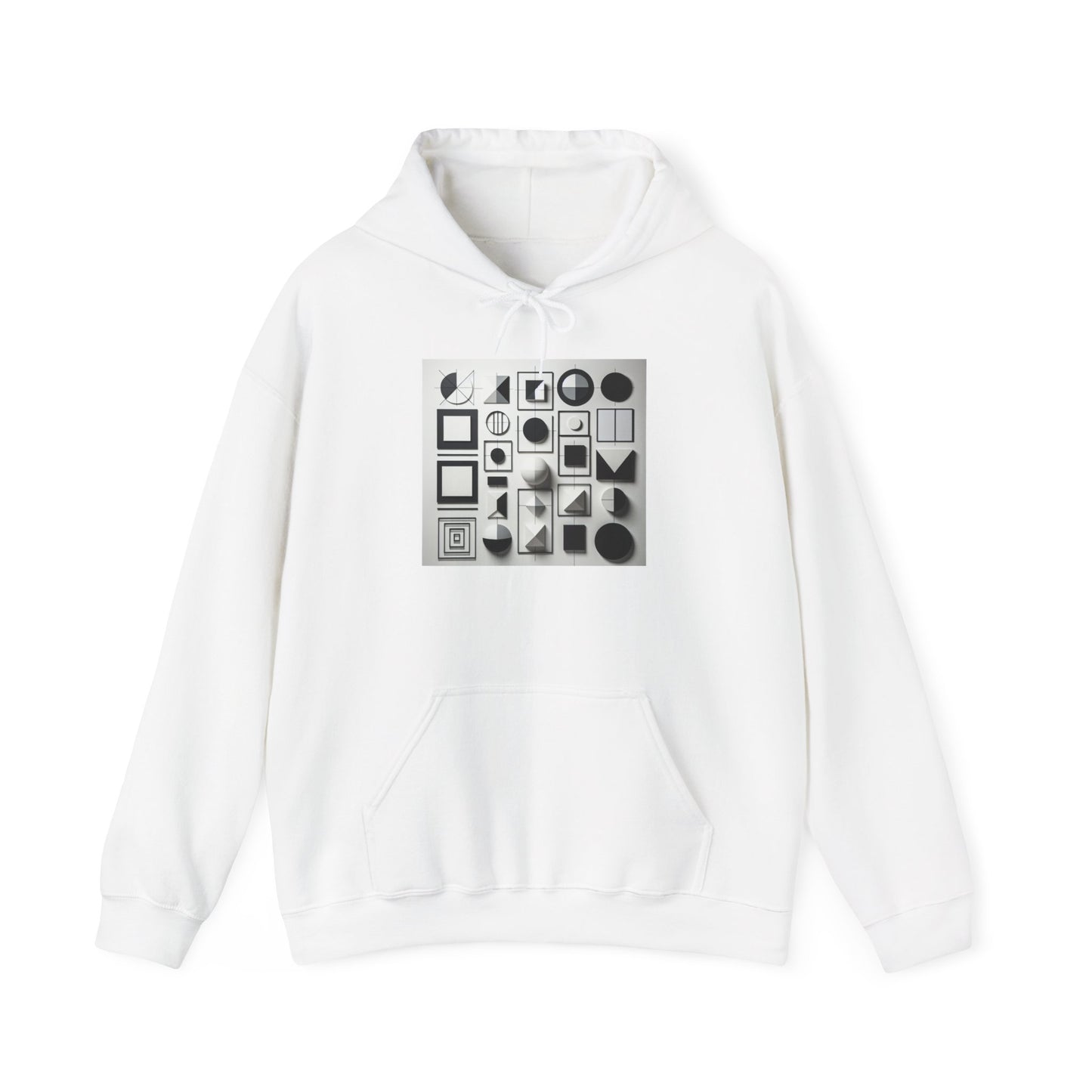 Geometric Minimalist Hooded Sweatshirt, Cozy Unisex Pullover, Stylish Geometric Jumper, Minimalist Hoodie, Comfy Sweatshirt, Geometric