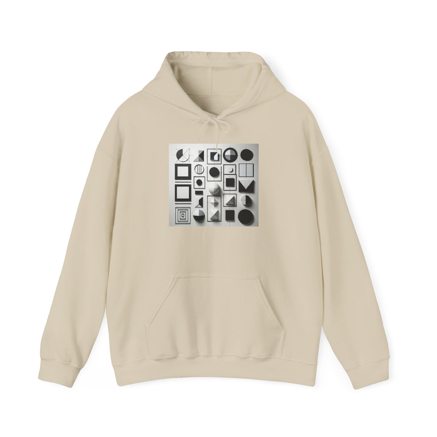 Geometric Minimalist Hooded Sweatshirt, Cozy Unisex Pullover, Stylish Geometric Jumper, Minimalist Hoodie, Comfy Sweatshirt, Geometric